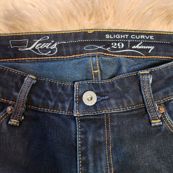 LEVI'S SLIGHT CURVE SKINNY DENIM JEANS-Size 29X32 - Picture 4 of 7